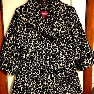Cute A Line Leopard Print Jacket